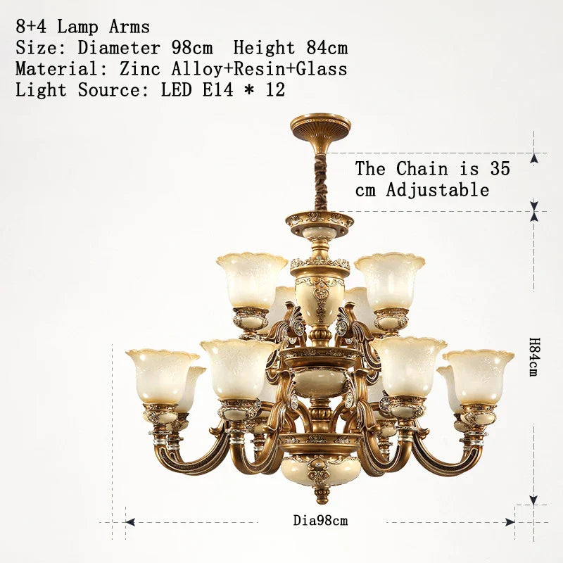 Afralia™ Luxury Resin Chandelier for Living Room, Bedroom, Dining Room, and Hotel