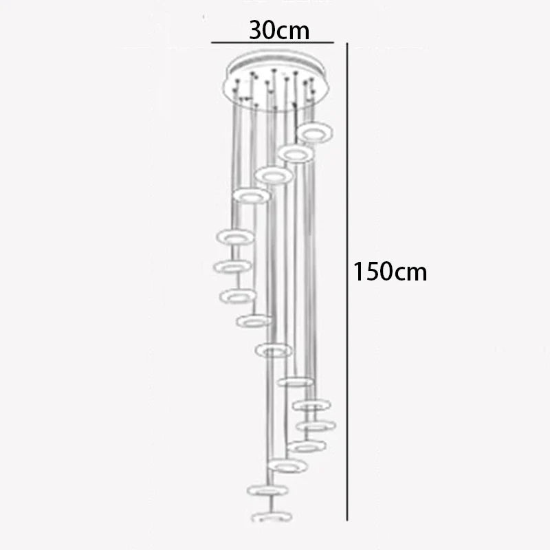 Afralia™ Crystal LED Chandelier for Living Room Lobby, Modern Ring Hanging Light