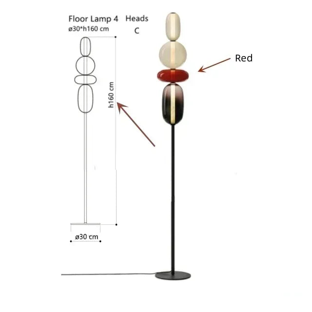 Afralia™ Glass Floor Lamp LED Table Light - Italian Design High Quality