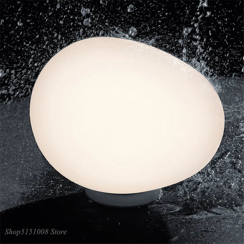 Afralia™ Pebble Glass Table Lamp: Modern Nordic LED Light for Living Room, Bedroom & Home Decor