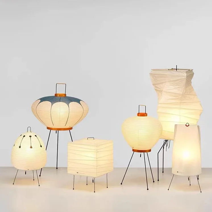 Afralia™ Noguchi Isamu Rice Paper Floor Lamp - Simple Designer Light Fixture