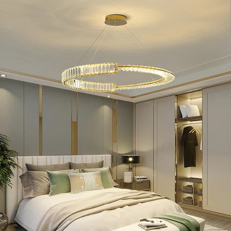 Afralia™ Luxury LED Crystal Chandeliers for Living Dining Room Lighting & Bedroom Decor