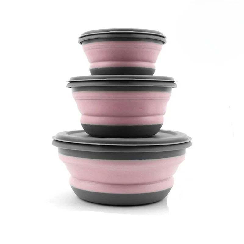 Afralia™ Outdoor Travel Lunch Box Set - Portable Folding Bowls for Camping and Picnics