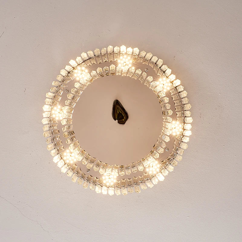 Afralia™ Silver Crystal LED Chandelier for Bedroom Living Room Kitchen Lighting