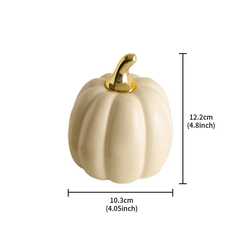 Afralia™ Handmade Ceramic Pumpkin Statue for Halloween Decor - Decorative Figurine