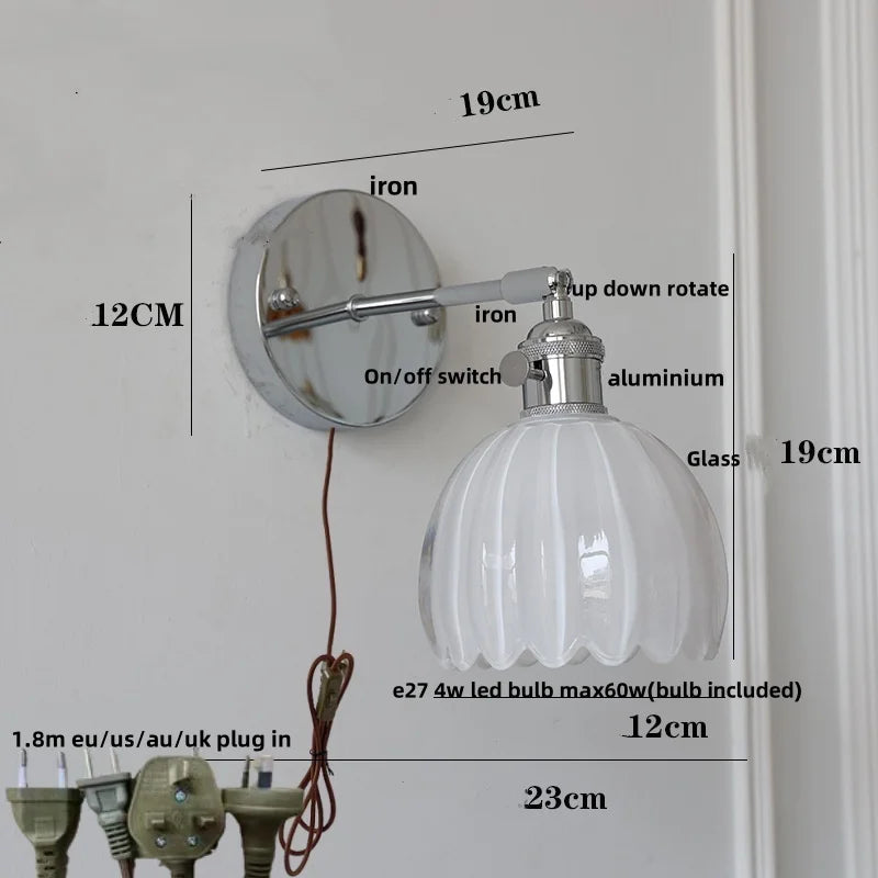 Afralia™ Clear Glass LED Wall Lamp, Up Down Rotate, Dining Aisle Bar Light
