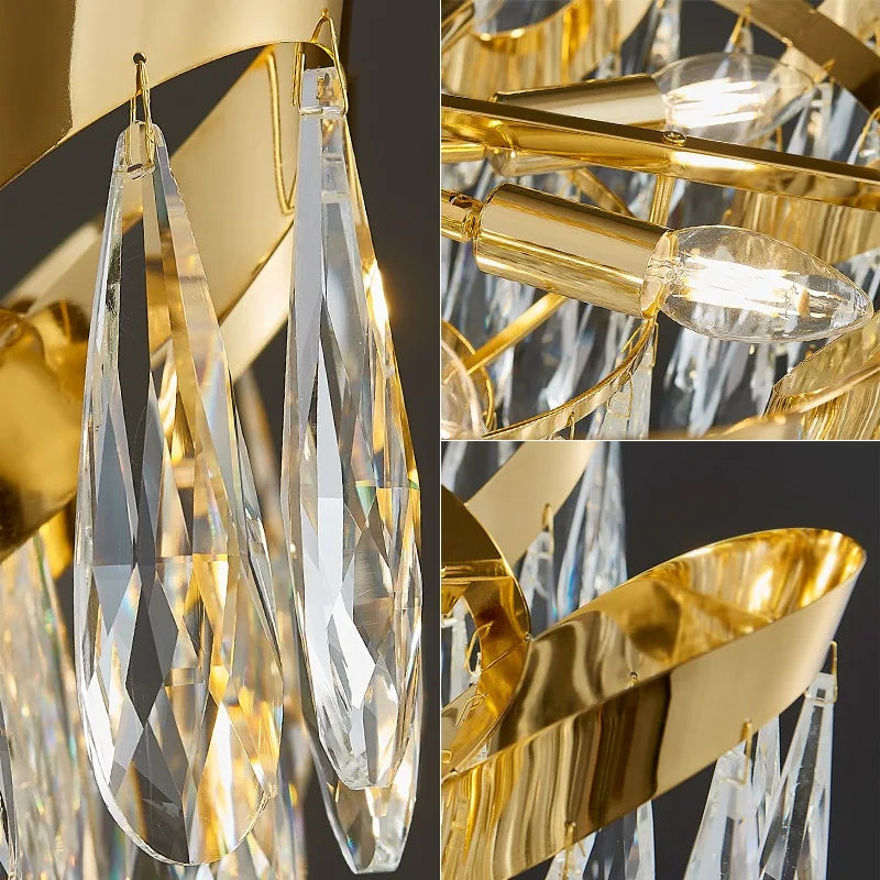Afralia™ LED Sunflower Crystal Ceiling Chandelier - Modern Living Dining Room Hanging Light