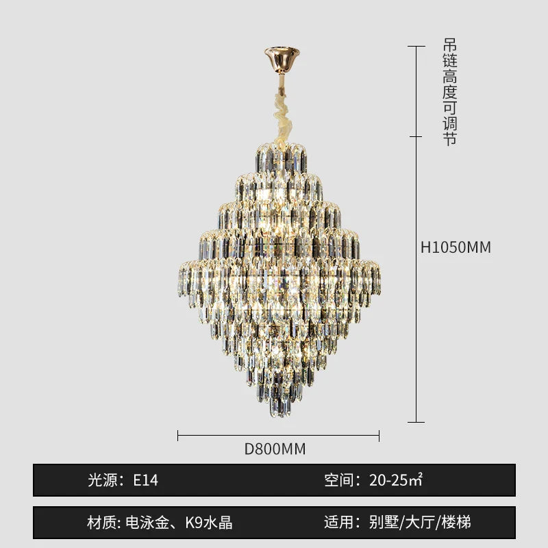 Afralia™ Designer LED Crystal Chandelier for Luxury Villas, Hotels & Restaurants