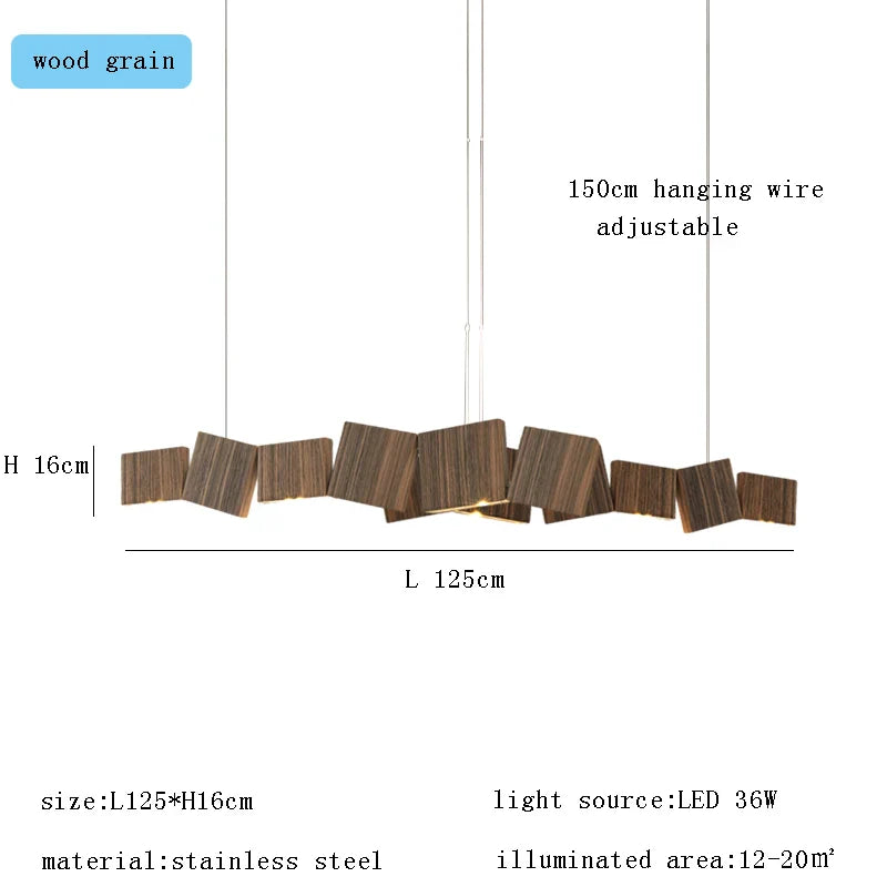 Afralia™ Stainless Steel Pendant Light, Modern Industrial Room Decor - Gold/Wood Grain