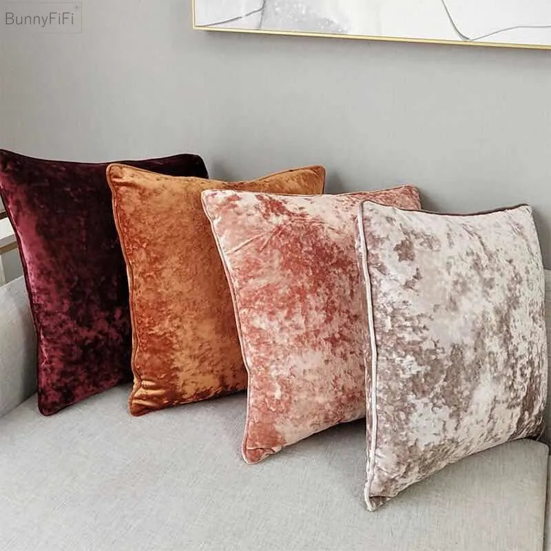 Afralia™ Plush Solid Cushion Cover Fringed Home Decor 50x50cm Sofa Bed