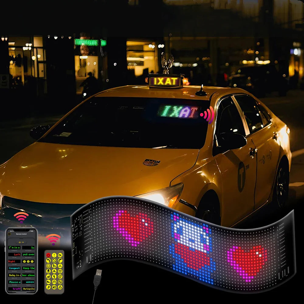Afralia™ LED Matrix Panel: Bluetooth Programmable Logo Display for Car Windows