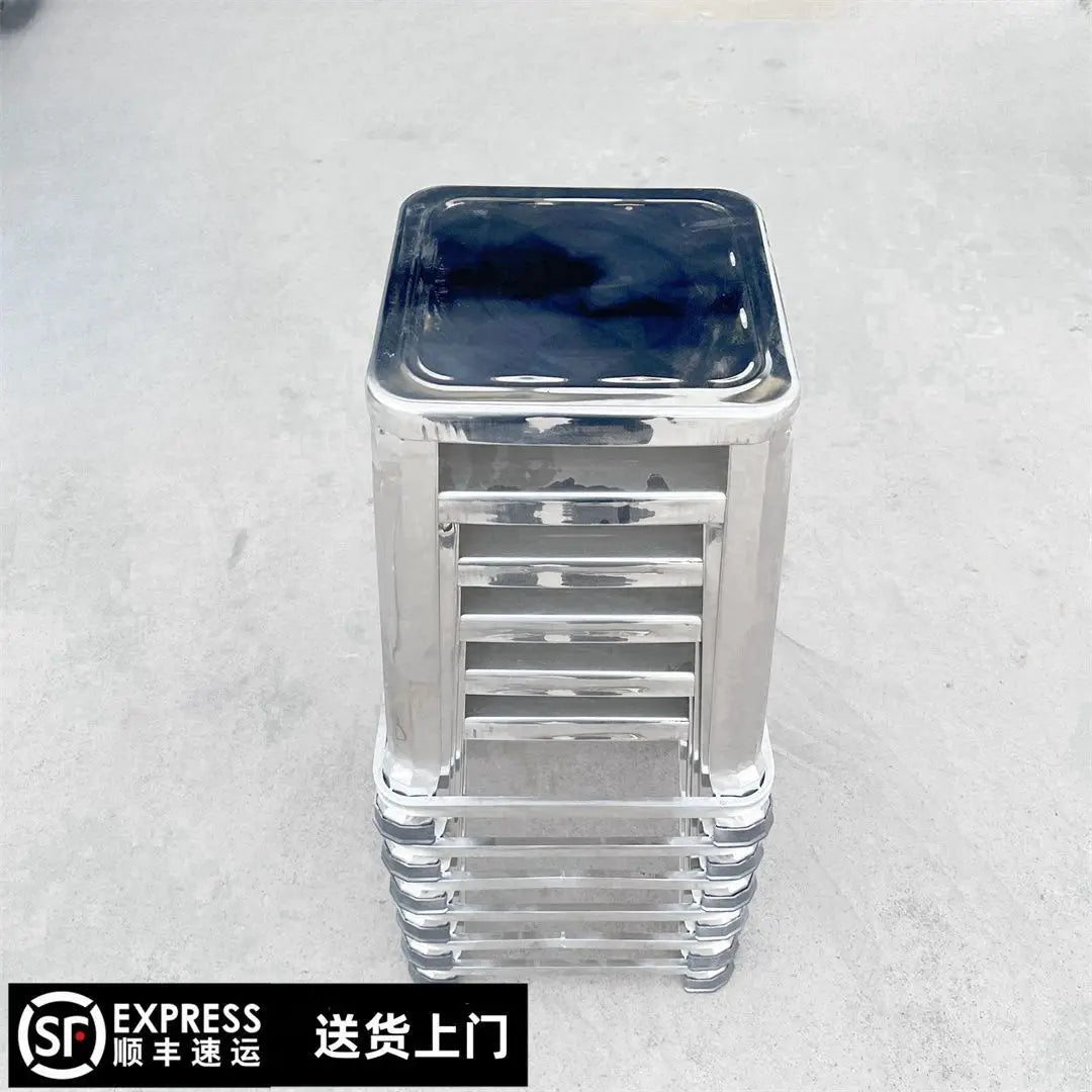 Afralia™ Stainless Steel Square Stool: Simple Modern Household Essential
