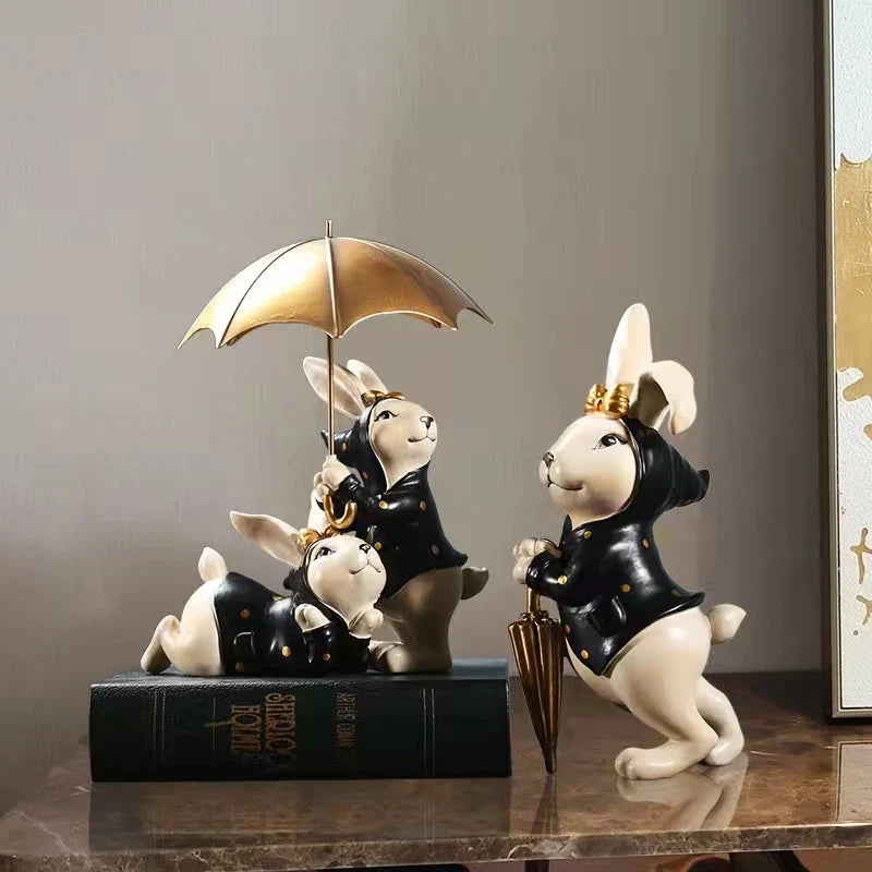 Afralia™ Nordic Rabbit Sculpture: Elegant Home Office Desk Decoration & Wedding Gift