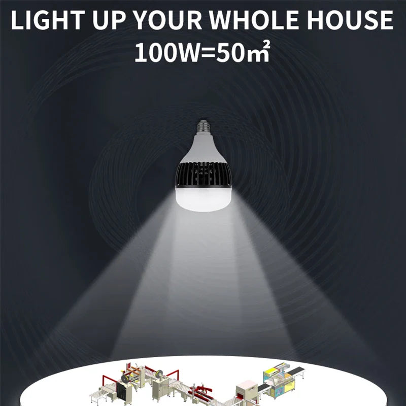 Afralia™ 100W E27 Super Bright LED Bulb for Home Kitchen Garage Lighting