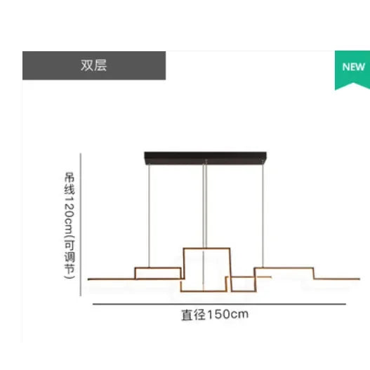 Afralia™ Nordic Black LED Chandelier Lighting for Living Dining Room Kitchen Office Island
