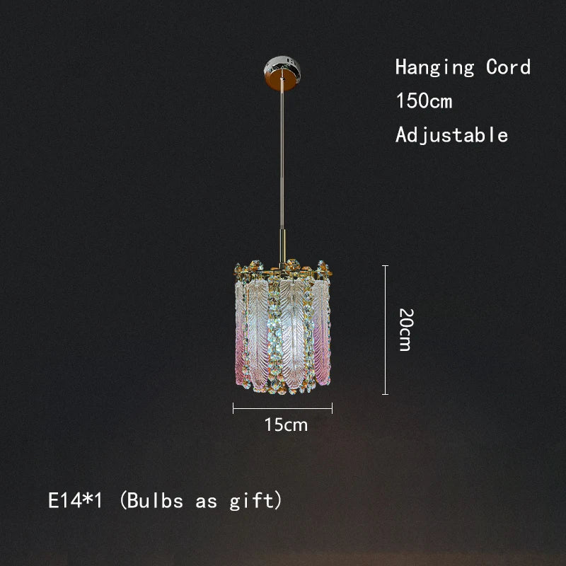 Afralia™ Gold Feather Crystal Tassel Chandelier & Ceiling Light Fixture
