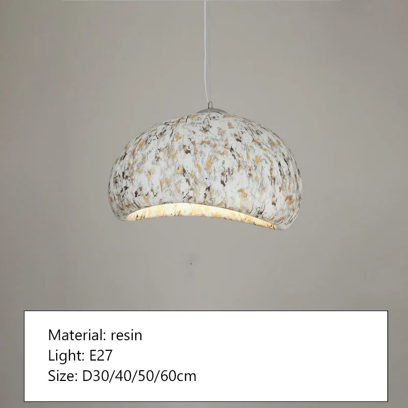 Afralia™ Marble Wabi Sabi Chandelier LED Pendant Lamp for Home Decor