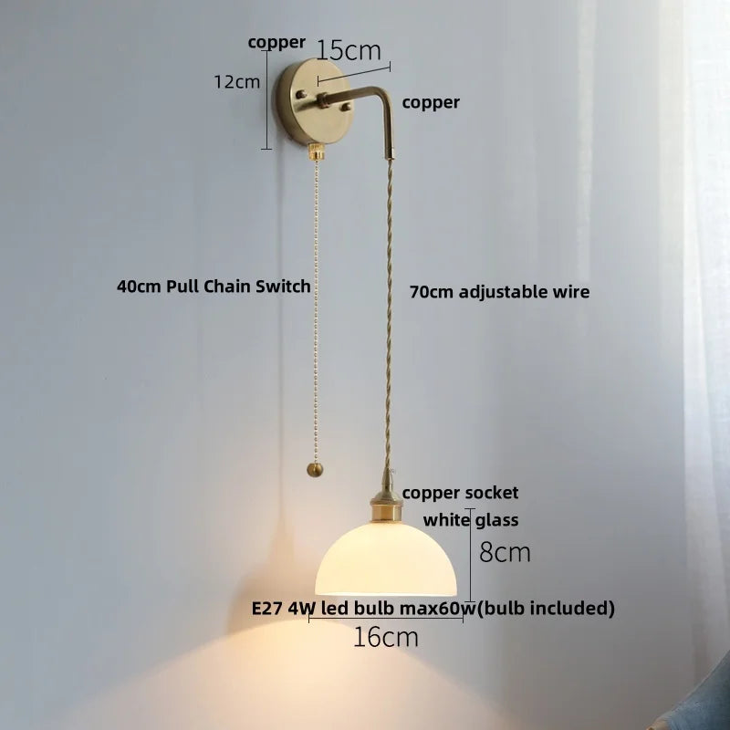 Afralia™ Nordic Modern LED Wall Lamp with Pull Chain Switch and Adjustable Stair Light