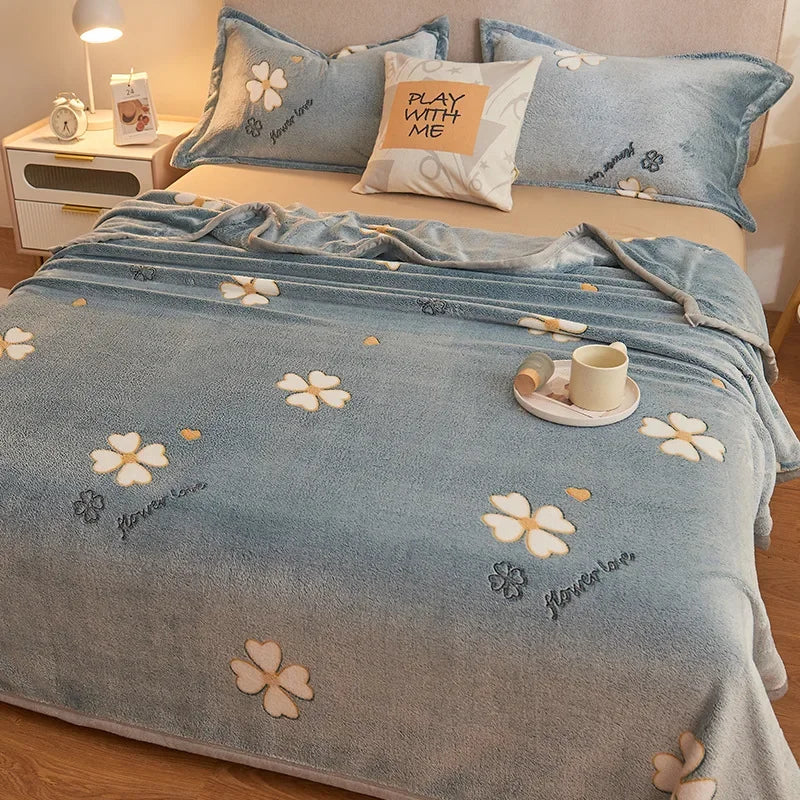 Afralia™ Cartoon Flannel Blanket: Cozy All-Season Sofa Cover & Bed Sheet