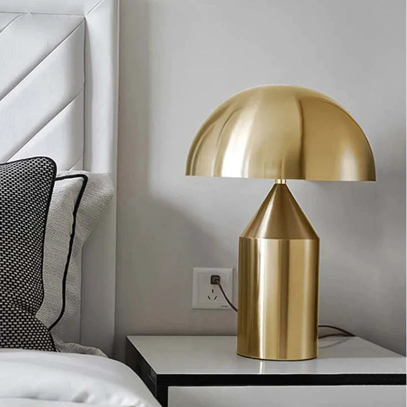 Afralia™ Nordic LED Mushroom Table Lamp Black Gold for Bedroom Living Room Dining Study