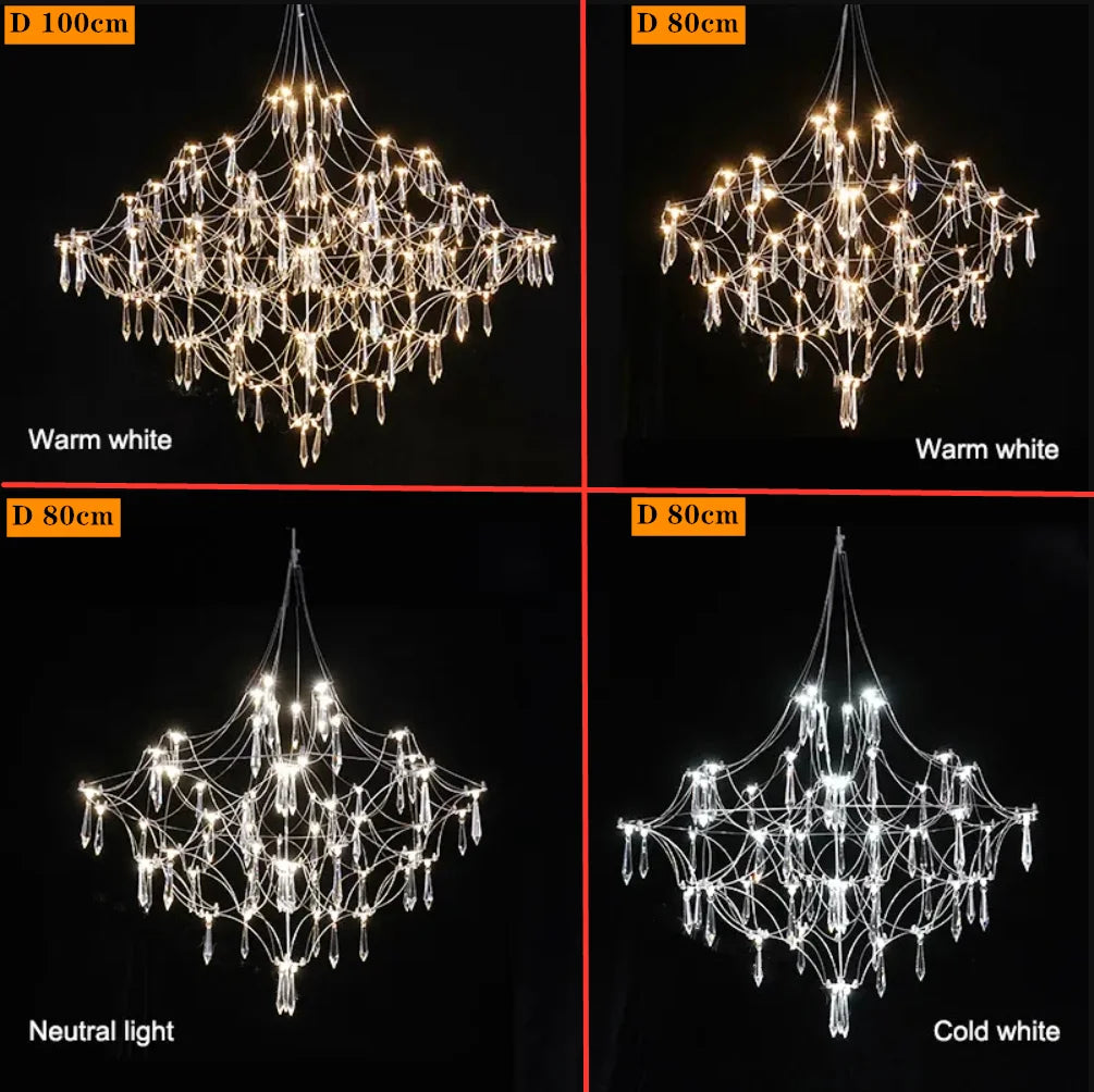 Afralia™ Crystal Chandelier LED Modern Light for Romantic Living Room & Villa