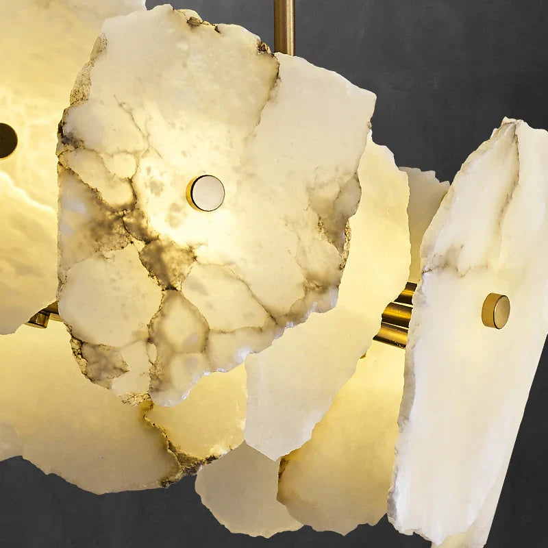 Copper LED Pendant Lights Marble Kitchen Hanging Lamp by Afralia™