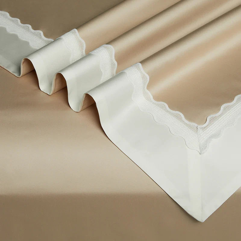 Afralia™ Lace Patchwork Bedding Set: 1200TC Egyptian Cotton Duvet Cover, Sheet, Pillowcases