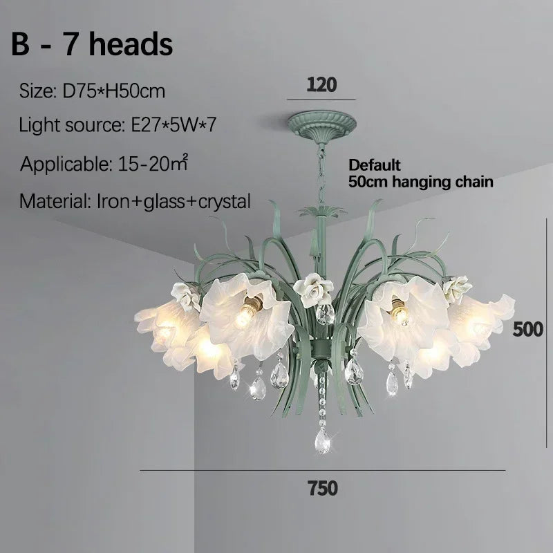 Afralia™ Glass Flower Chandeliers: Modern Villa Hanging Lights for Living Room Decor