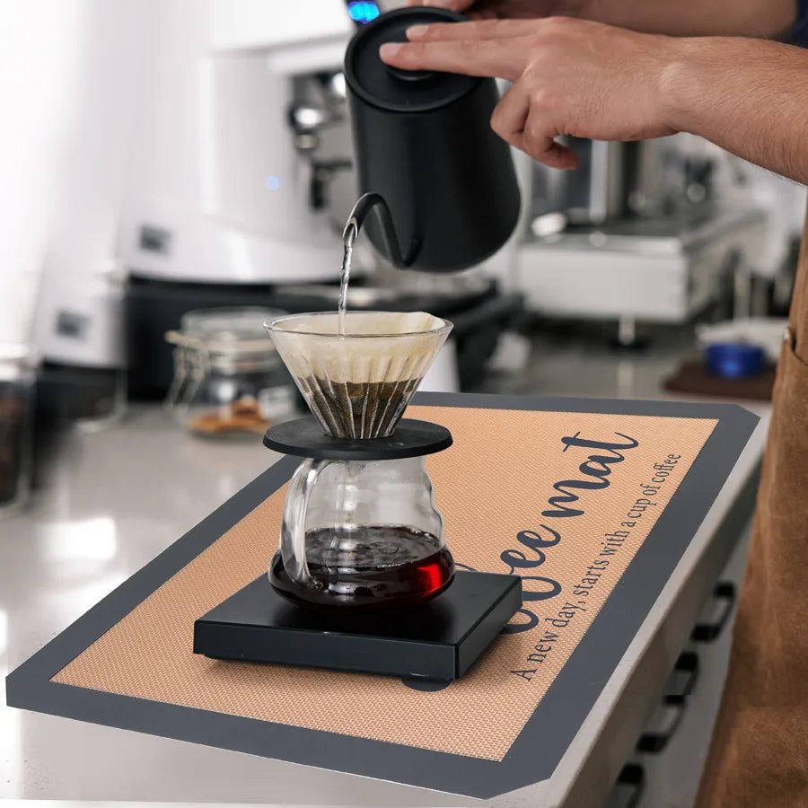 Afralia™ Silicone Coffee Maker Mat: Countertop & Coffee Bar Accessory, Table Under Appliance Mat