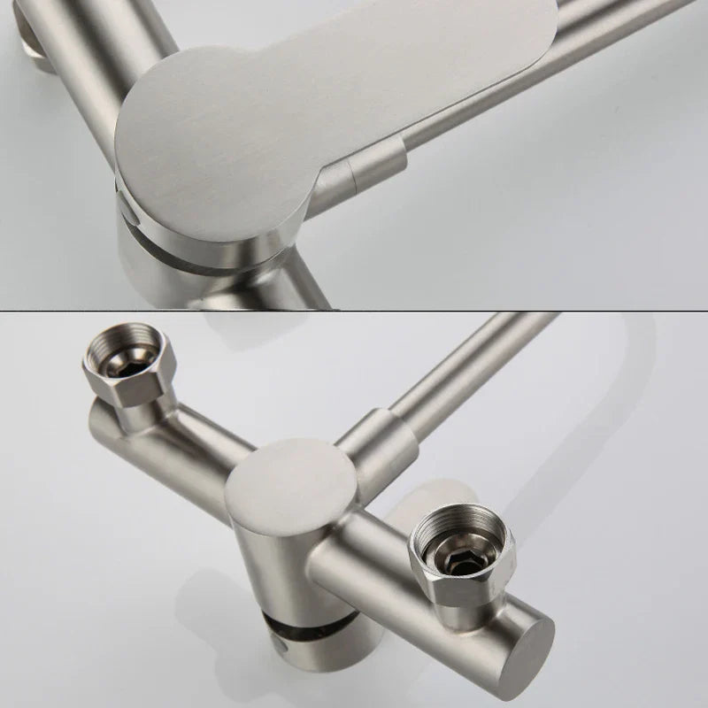Afralia™ Stainless Steel Wall-Mounted Kitchen Sink Faucet with 2 Modes Mixer