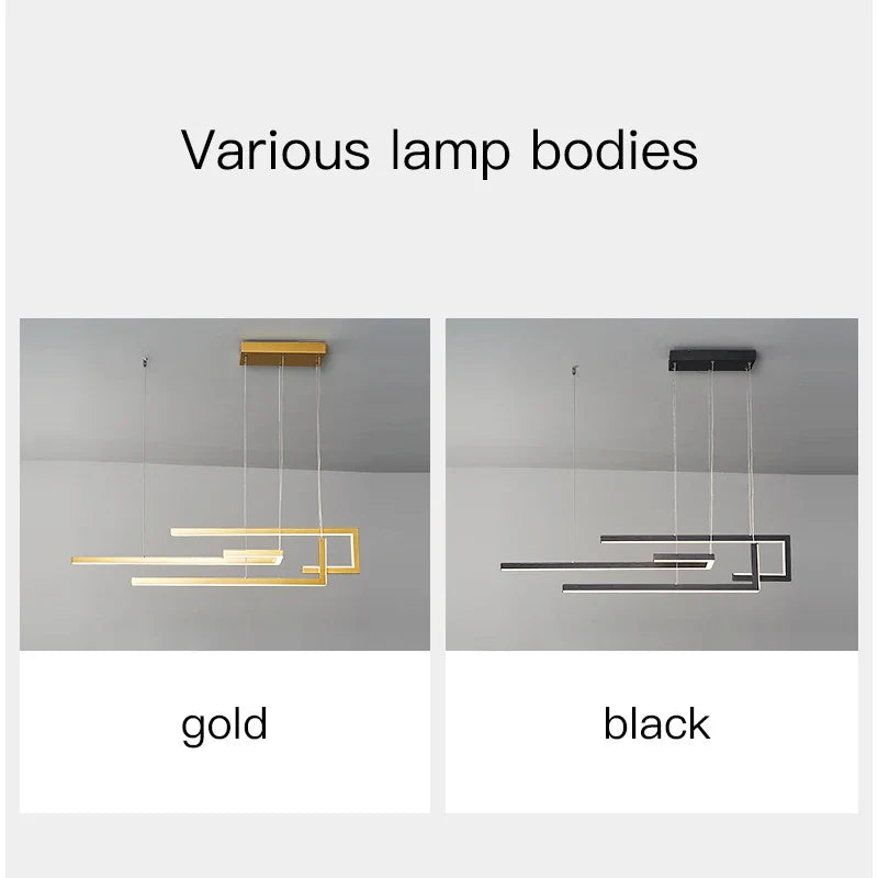 Afralia™ LED Rectangular Suspension Light for Kitchen Bar Living Room