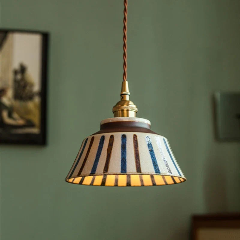 Afralia™ Coloured Glaze Pendant Light LED Hanging Lamp for Home Dining Living Room