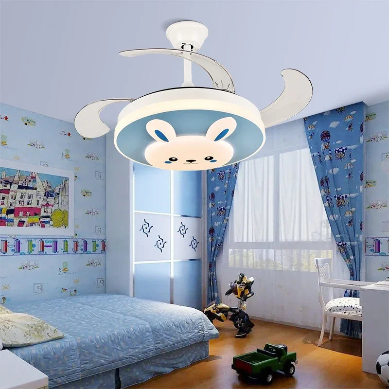 Afralia™ Simple Ceiling Fan With LED Light and Remote Control