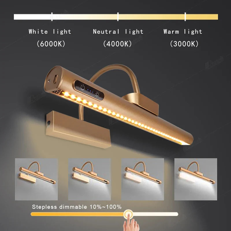 Afralia™ Modern Gold Bathroom Mirror Light Wall Lamp for Bathroom Living Room