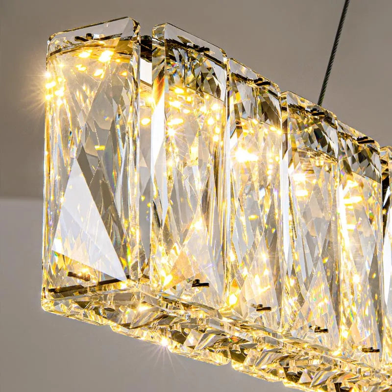 Afralia™ Luxury Crystal LED Pendant Lights Modern Steel Suspension Lamp