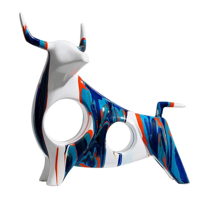 Afralia™ Modern Cow Sculpture TV Cabinet Decoration Crafts