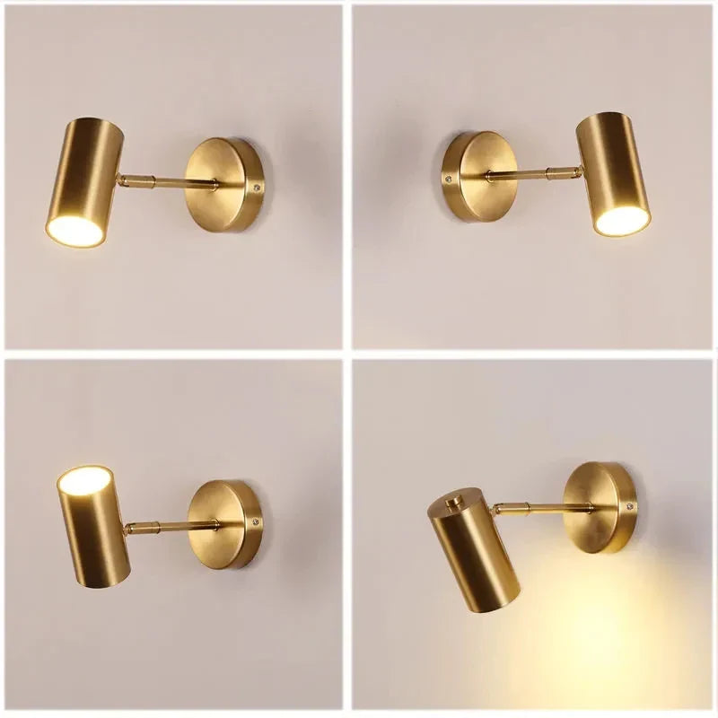 Afralia™ Gold LED Wall Lamp Modern Adjustable Indoor Lighting Sconces for Living Room