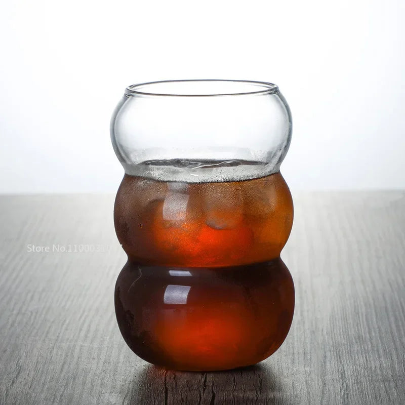 Afralia™ Glass Cold Brew Coffee Cup Heat-resistant Milk Latte Bubble Water Breakfast