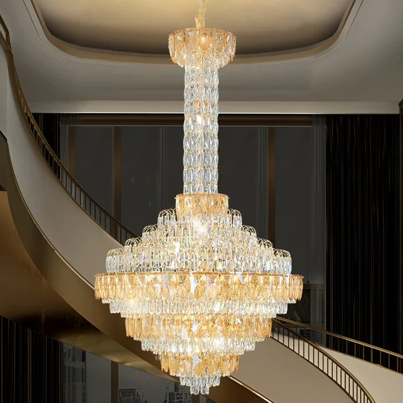 Afralia™ Crystal Chandelier for High-End Designer Duplex Living Room