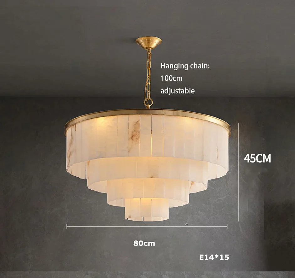Afralia™ Spanish Marble Chandelier for Hotel Restaurant Lobby Custom Decoration Light