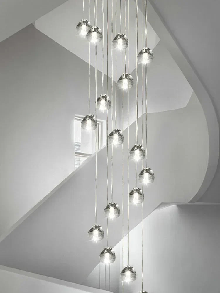 Afralia™ Luxury Crystal Chandelier: Stylish LED Staircase Lighting for Duplex Loft Ceiling