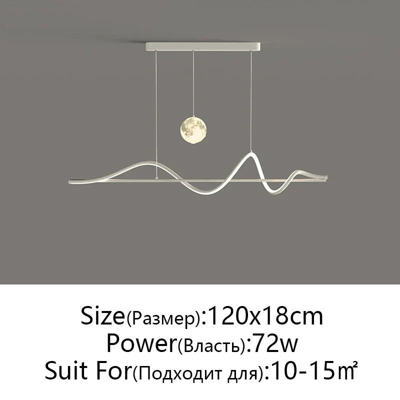 Afralia™ LED Pendant Light - Modern White/Black Long Line for Home, Restaurant, Office