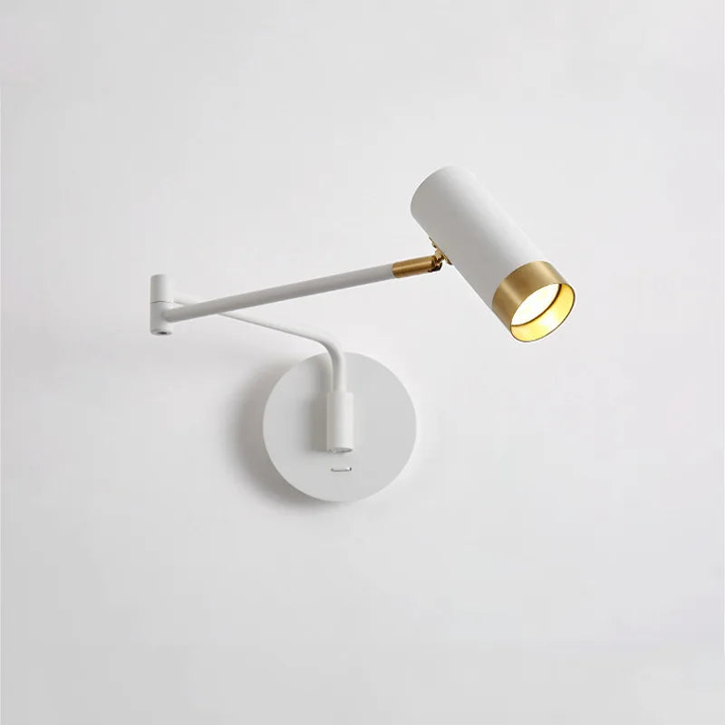 Afralia™ Adjustable LED Swing Arm Wall Light Nordic Sconce Bedside Lamp