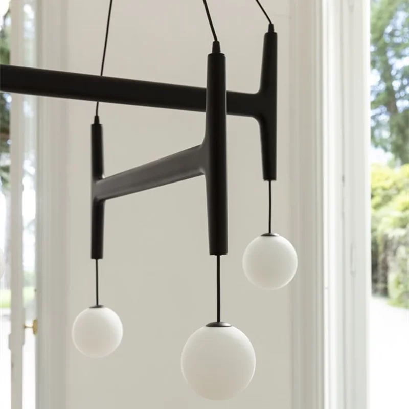 Afralia™ Walnut Multi-Head Pendant Light for Elegant Living and Dining Spaces