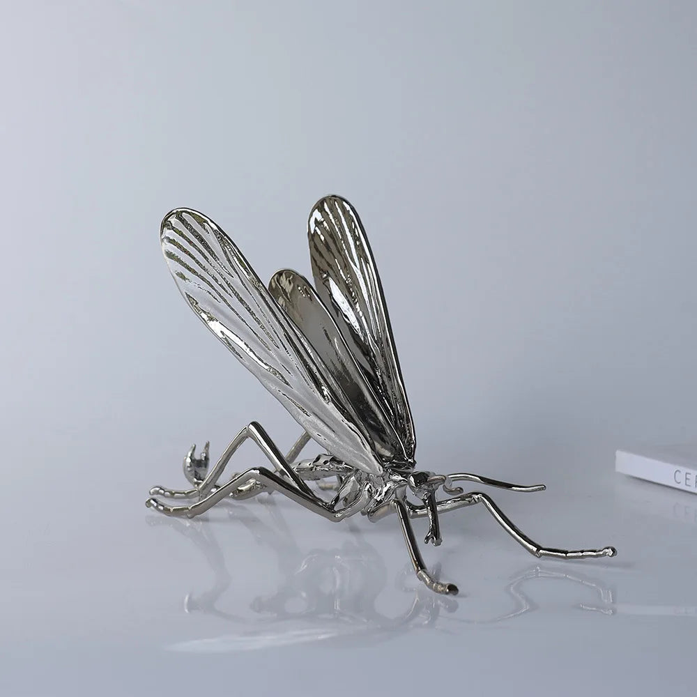 Afralia™ Metal Insect Sculpture Figurine Home Decor Accessory
