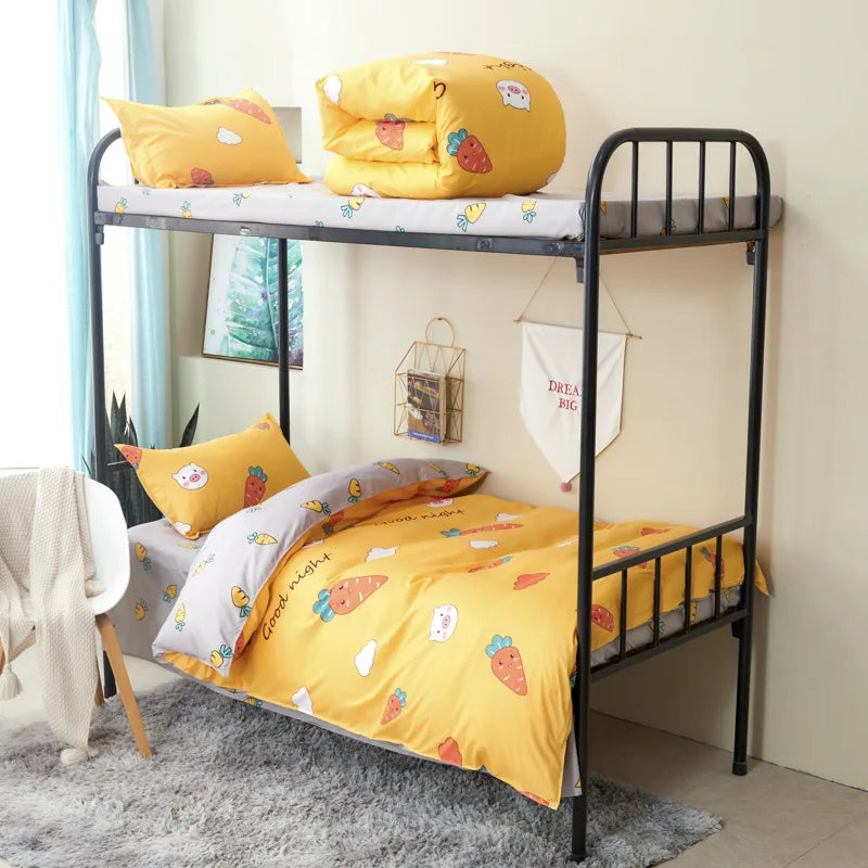 Afralia™ Soft Microfiber Double Duvet Set with Queen Bedsheet - Comforter Cover Set