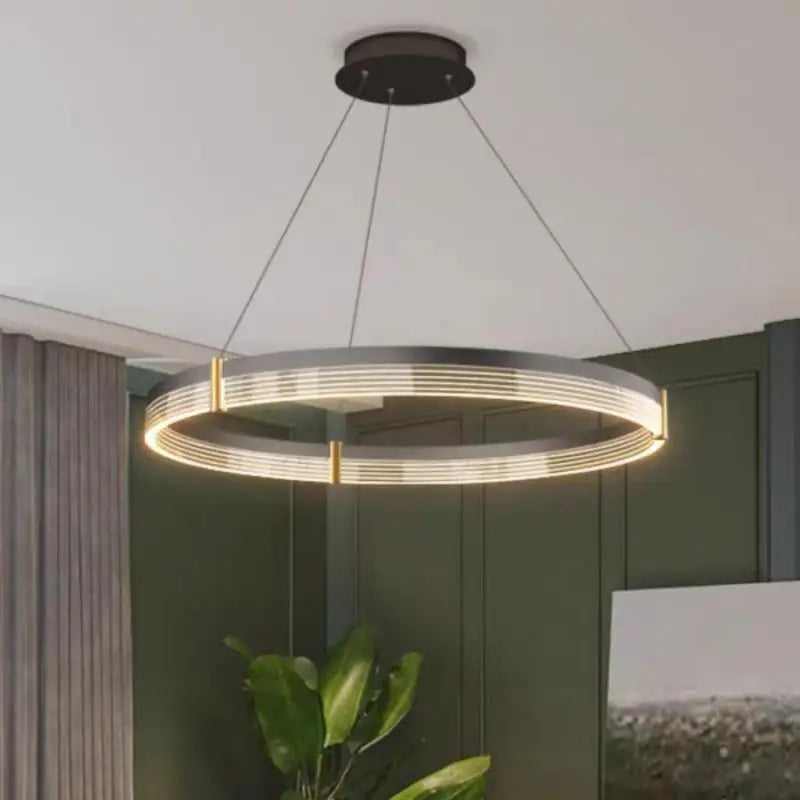 Afralia™ Black Acrylic LED Pendant Light for Modern Home Decor