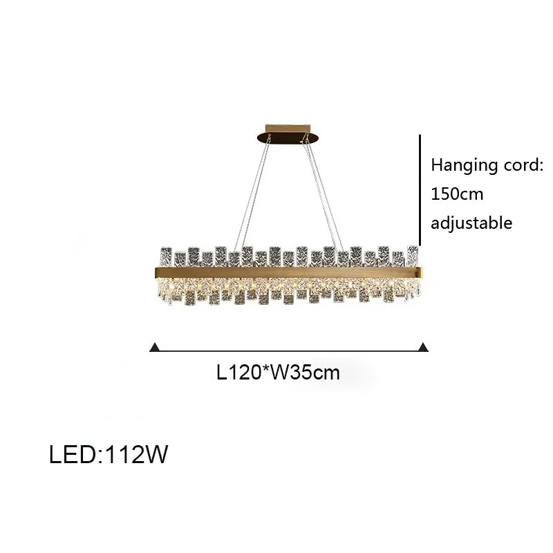 Afralia™ Glass Ceiling Chandelier: Modern LED Ice Block Round Pendant Light for Home Decor