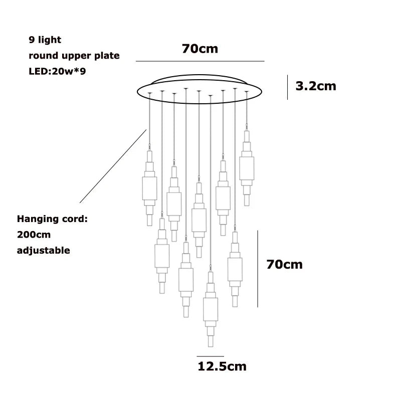 Afralia™ Veined Marble Chandelier Hand-Carved Alabaster Pendant Light
