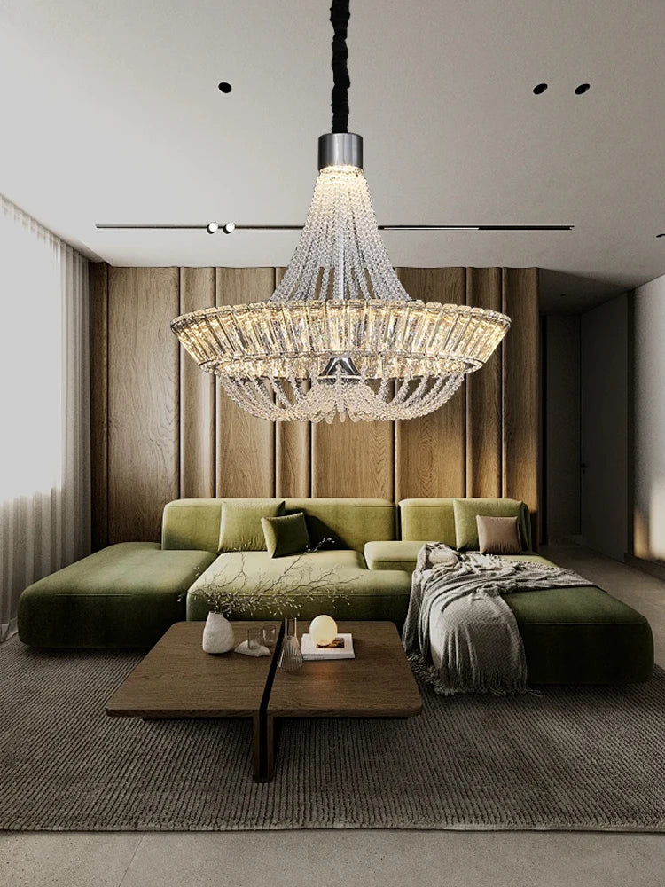 Afralia™ Crystal Ceiling Chandelier - Elegant Two-story Room Decor